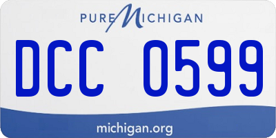 MI license plate DCC0599