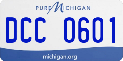 MI license plate DCC0601