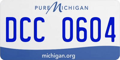 MI license plate DCC0604