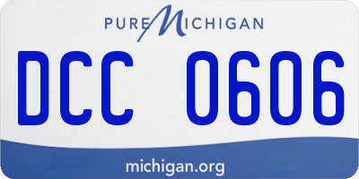 MI license plate DCC0606
