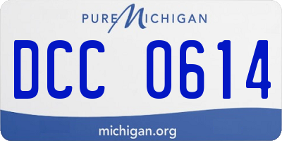 MI license plate DCC0614