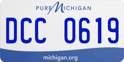 MI license plate DCC0619