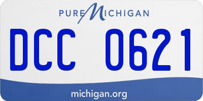 MI license plate DCC0621