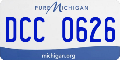 MI license plate DCC0626