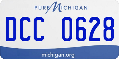 MI license plate DCC0628