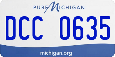 MI license plate DCC0635