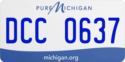 MI license plate DCC0637