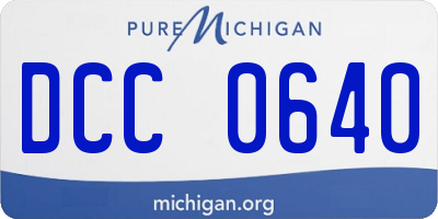 MI license plate DCC0640