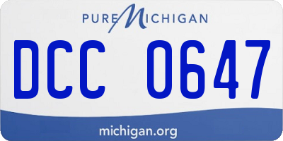 MI license plate DCC0647