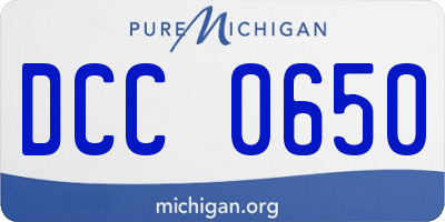 MI license plate DCC0650