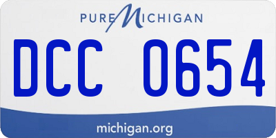 MI license plate DCC0654