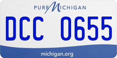 MI license plate DCC0655