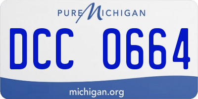 MI license plate DCC0664