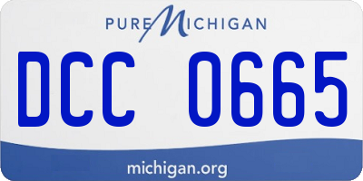 MI license plate DCC0665