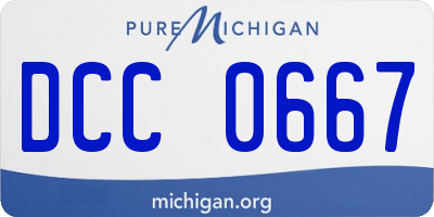 MI license plate DCC0667