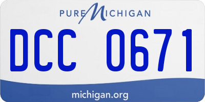 MI license plate DCC0671