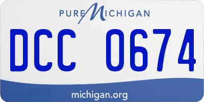 MI license plate DCC0674