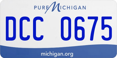 MI license plate DCC0675