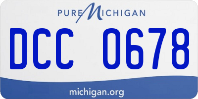 MI license plate DCC0678
