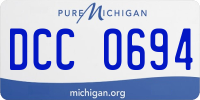 MI license plate DCC0694