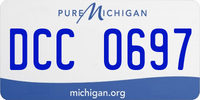 MI license plate DCC0697