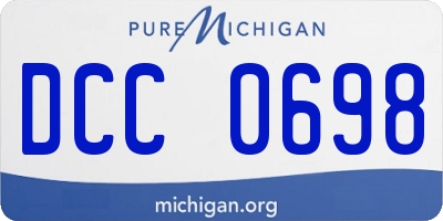 MI license plate DCC0698