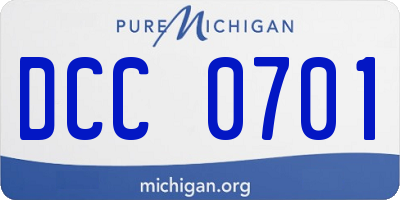 MI license plate DCC0701