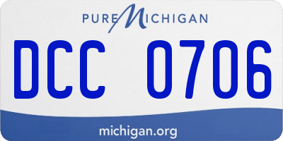 MI license plate DCC0706
