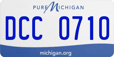 MI license plate DCC0710