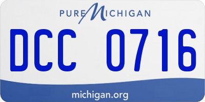 MI license plate DCC0716
