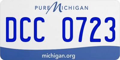 MI license plate DCC0723