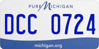 MI license plate DCC0724