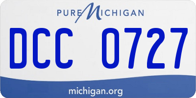 MI license plate DCC0727