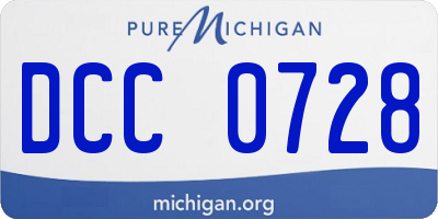 MI license plate DCC0728