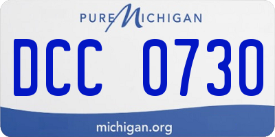 MI license plate DCC0730