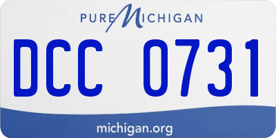MI license plate DCC0731