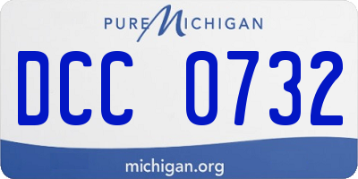 MI license plate DCC0732