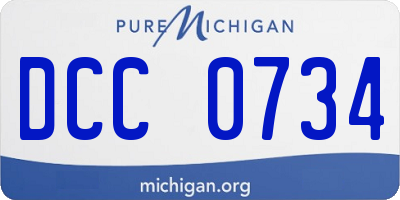 MI license plate DCC0734