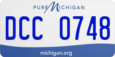 MI license plate DCC0748