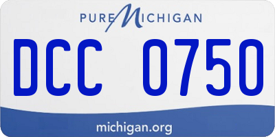 MI license plate DCC0750