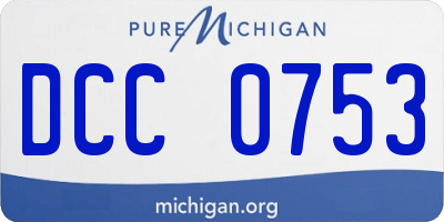 MI license plate DCC0753