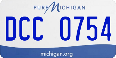 MI license plate DCC0754