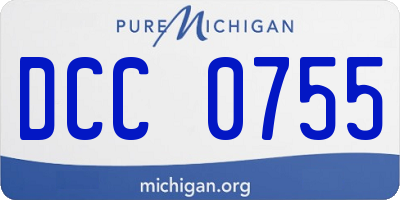 MI license plate DCC0755