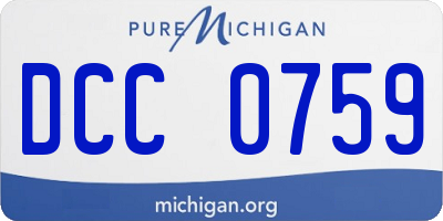 MI license plate DCC0759