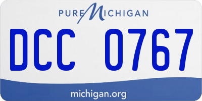 MI license plate DCC0767