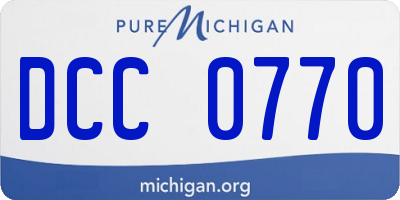 MI license plate DCC0770