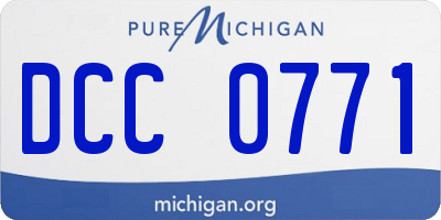 MI license plate DCC0771