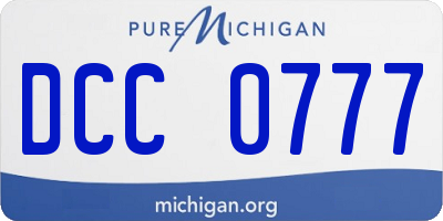 MI license plate DCC0777