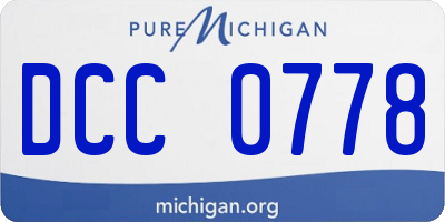 MI license plate DCC0778