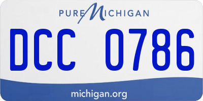 MI license plate DCC0786